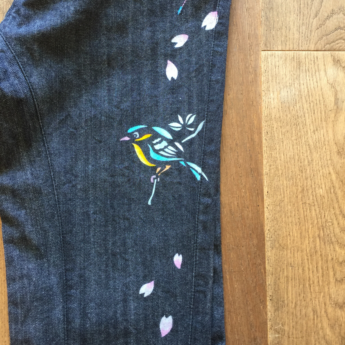 京友禅 柄入れオーダー【カワセミと桜】 – KYOTO DENIM